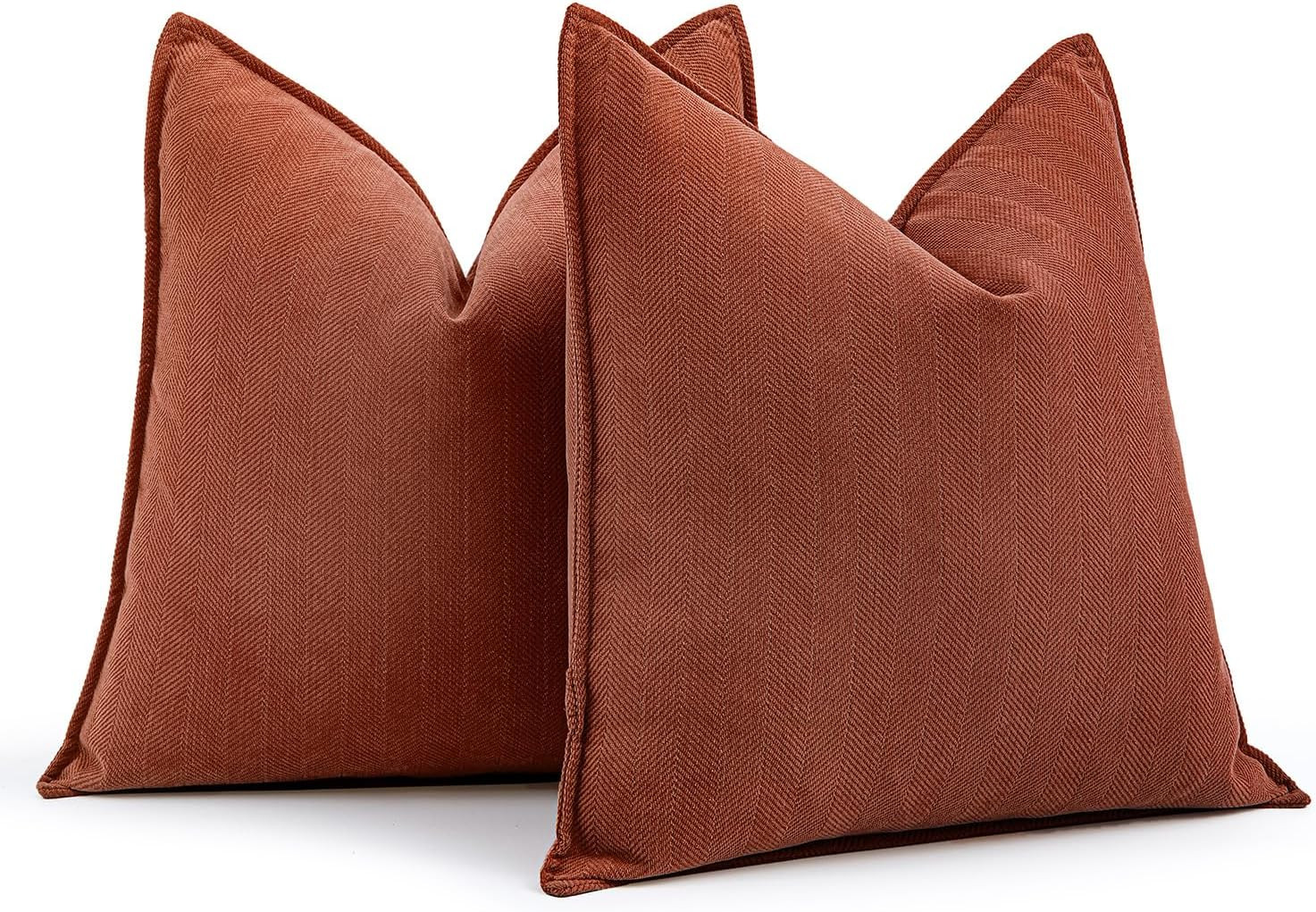 MIULEE Pack of 2 Rust Decorative Pillow Covers 18x18 Inch Fall Soft Chenille Luxurious Couch Thro... | Amazon (US)