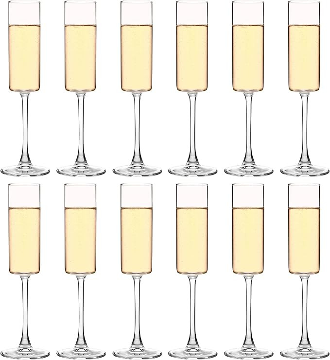 YANGNAY Cylinder Champagne Flutes, Champagne Flute Glass Set of 12, Clear Champagne glasses for P... | Amazon (US)