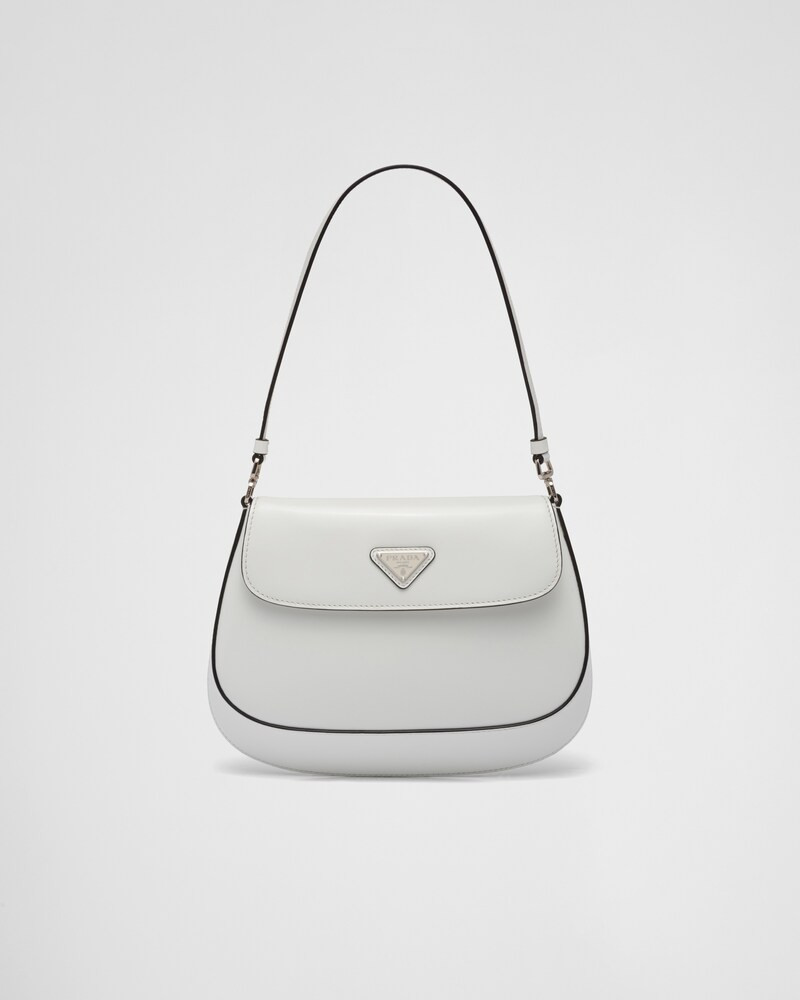 Prada Cleo brushed leather shoulder bag with flap | Prada Spa US