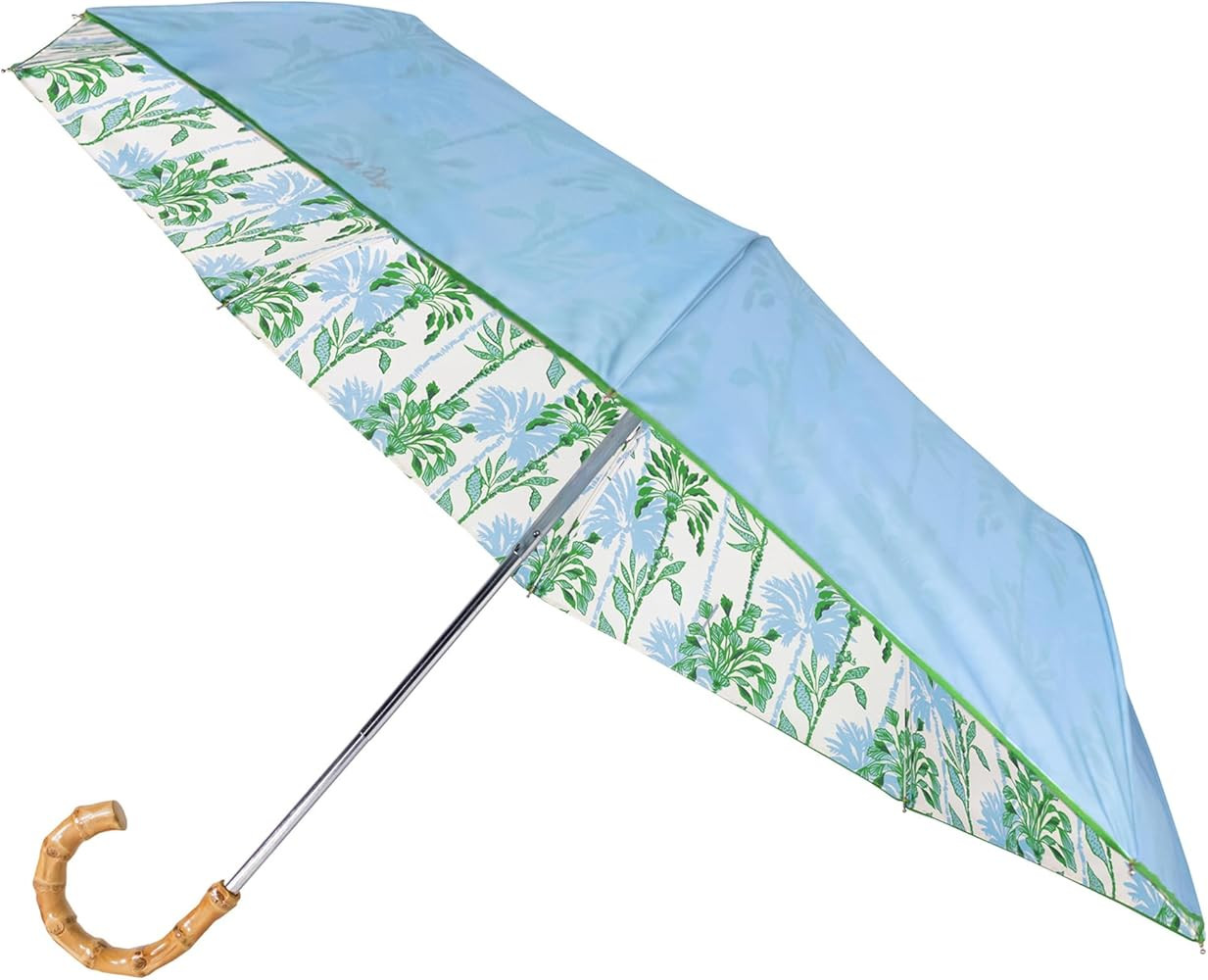 Lilly Pulizter Collapsible Travel Umbrella with Bamboo Handle (Swayin in the Breeze) | Amazon (US)