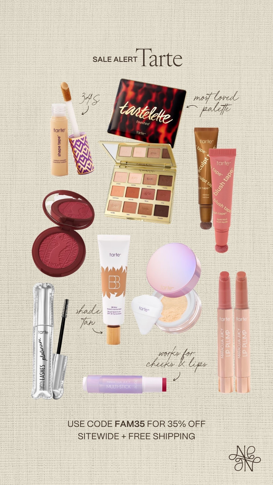 Use code FAM35 for 35% OFF + free shipping 🤩

Beauty faves 
Tarte sale
Everyday makeup 
Lip combo 

#LTKSaleAlert #LTKSpringSale #LTKBeauty