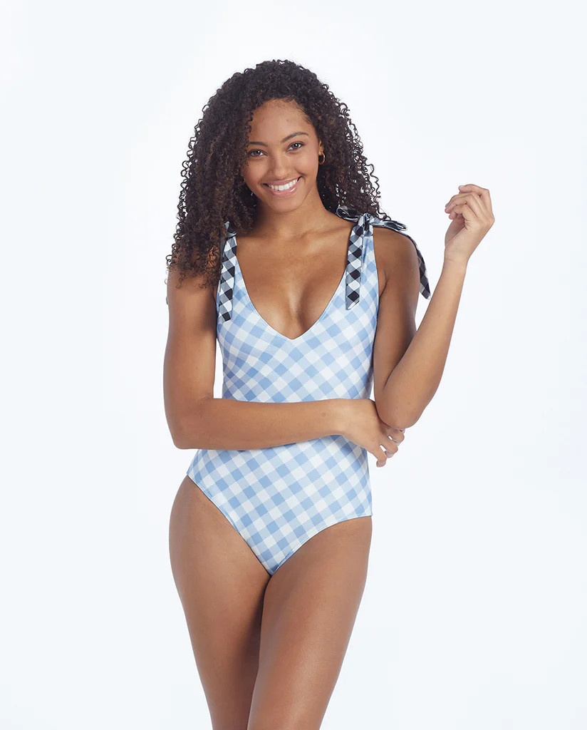 The Tie Backflip - Gingham in Cloud | SummerSalt