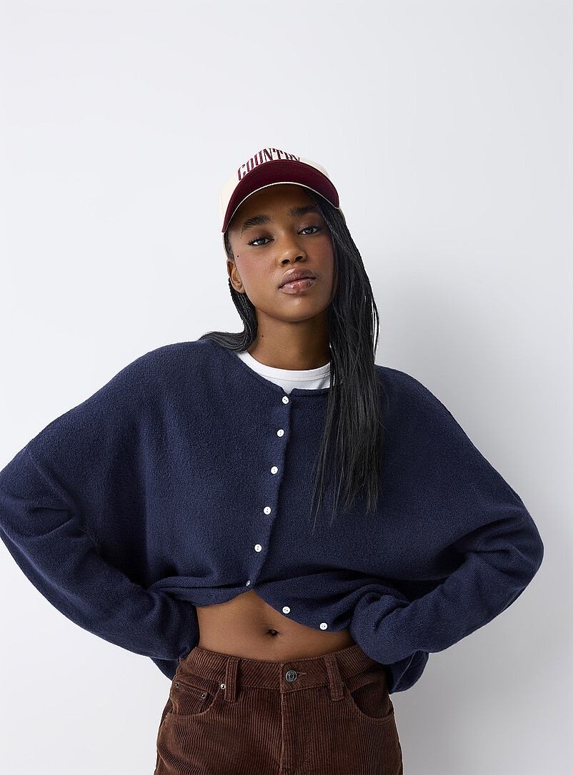 Roll-edge cardigan | Simons