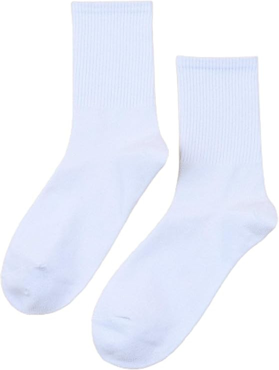 SheIn Women's Calf Cushion Athletic Running Solid Crew Socks | Amazon (US)