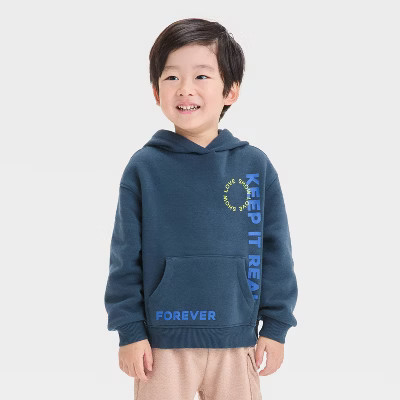 Grayson Mini Toddler Boys' Stay Sunny Hooded Fleece Sweatshirt - Navy Blue 12M | Target