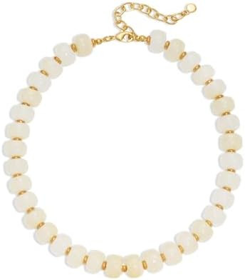 Beaded necklace for Women Boho Bead Gemstone Chunky Necklace Big Bead Necklace Fashion Trendy Sum... | Amazon (US)