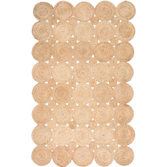 6' Round Hand Woven Drusilla Jute Area Rug Natural - nuLOOM | Target