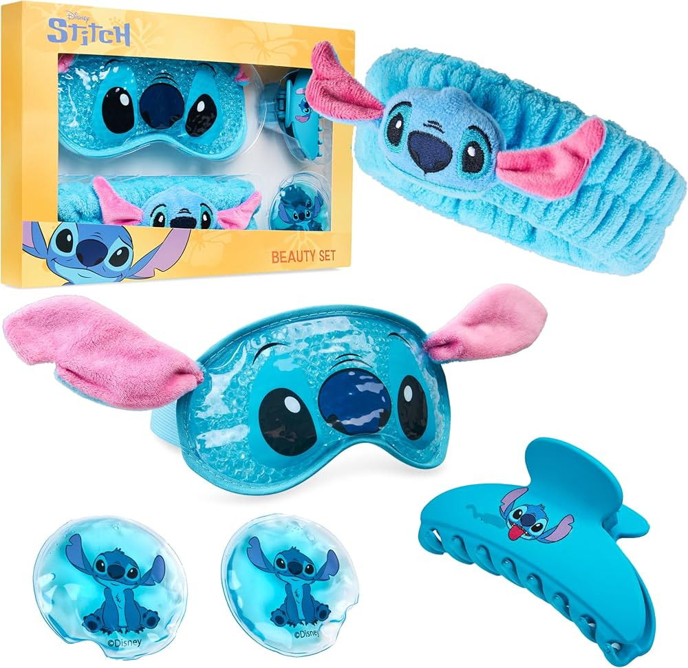 Disney Stitch Beauty Accessories Set with Cooling Eye Mask Gel Eye Pads Fluffy Skincare Headband ... | Amazon (US)