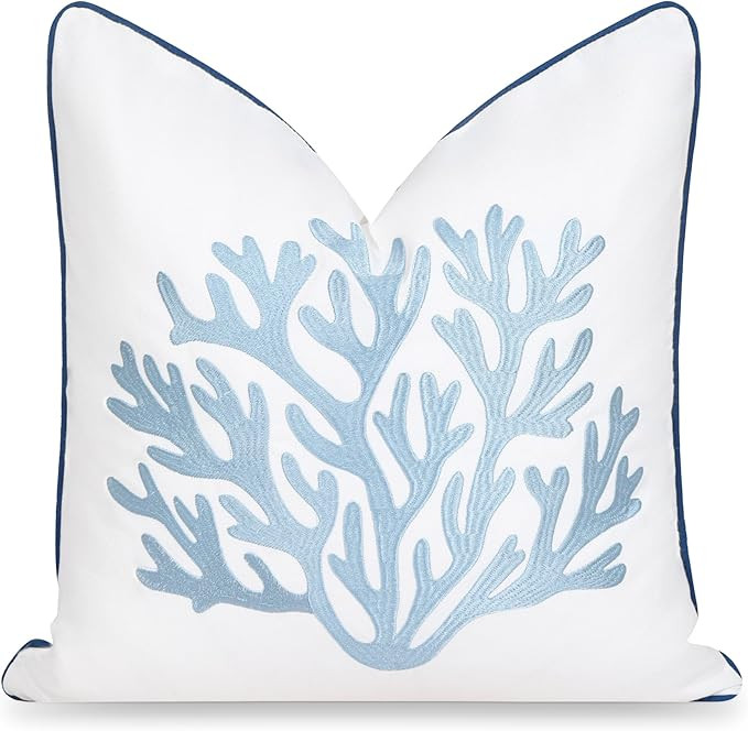 Hofdeco Premium Coastal Patio Indoor Outdoor Throw Pillow Cover Only, 20"x20" Water Repellent for... | Amazon (US)