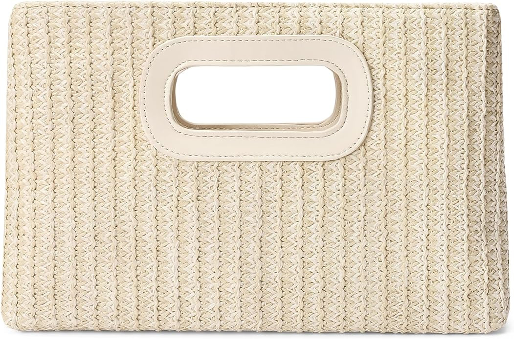 RNIEGA Straw Clutch Handbags Summer Clutch Woven Boho Beach Bags Straw Purses for Women | Amazon (US)