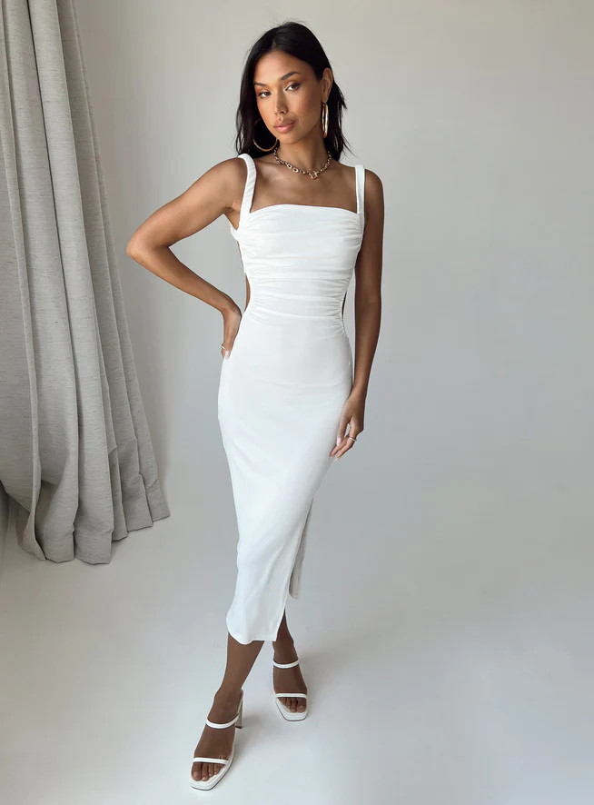 Lainey Midi Dress White | Princess Polly US