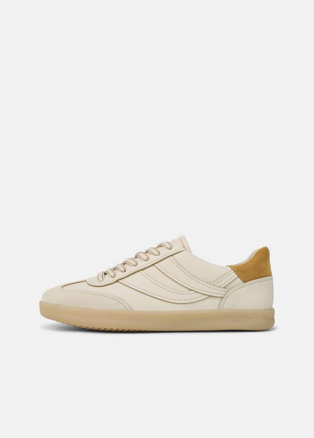 Women's Oasis Contrast-Edge Leather & Suede Sneaker, Moonlight/golden Desert, Size 7.5 Vince | Vince LLC