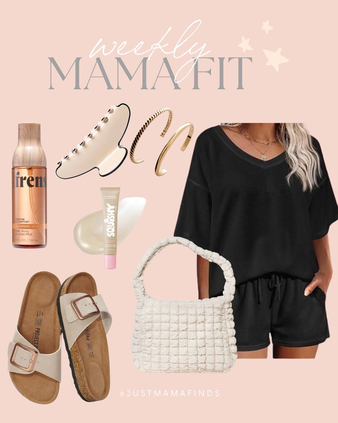 Weekly mama fit! 

Matching set, sandals, spray, claw clip, bracelet, bag, lip balm

#LTKootd #LTKmomlife #LTKU