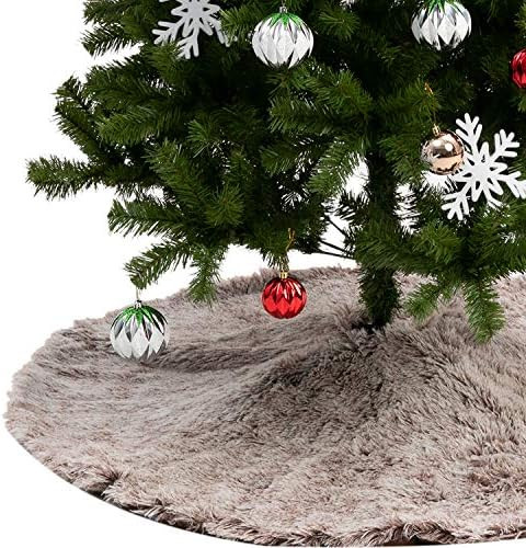 Joiedomi 48 Inch Faux Fur Tree Skirt Brown Christmas Tree Skirt, Soft Classic Fluffy Faux Fur Tre... | Amazon (US)