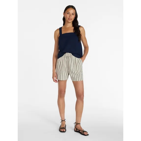 Time and Tru Women's Linen Blend Shorts, Sizes XS-XXXL | Walmart (US)