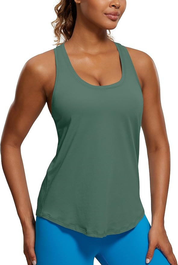 CRZ YOGA Aux Femmes Coton Pima Dos Nageur Entraînement Débardeurs Poids Léger Ample sans Manch... | Amazon (FR)