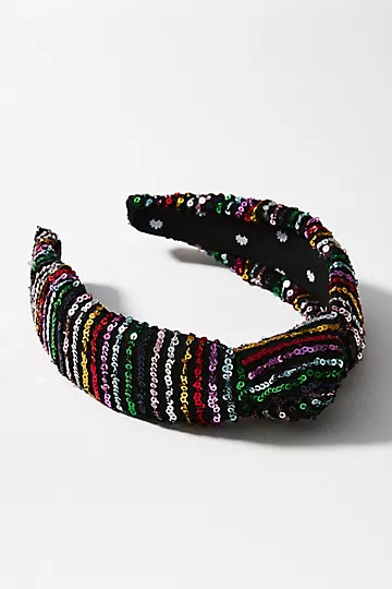 Lele Sadoughi Technicolor Sequin Knotted Headband | Anthropologie (US)