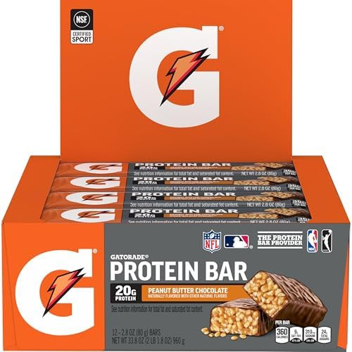 Gatorade Whey Protein Recover Bars, Peanut Butter Chocolate, 2.8 ounce bars (Pack of 12) | Amazon (US)