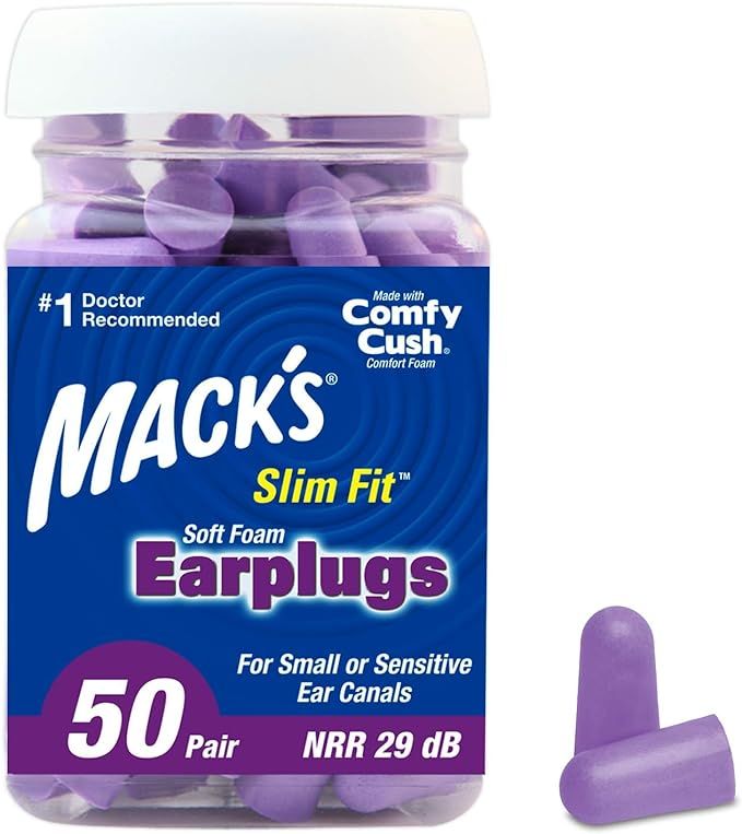 Mack's Slim Fit Soft Foam Earplugs, 50 Pair - Small Ear Plugs for Sleeping, Snoring, Traveling, C... | Amazon (US)