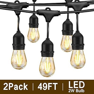 Svater 2 Pack S14 LED String Lights 49Ft Waterproof IP65 Commercial Grade Outdoor String Light UL... | Amazon (US)