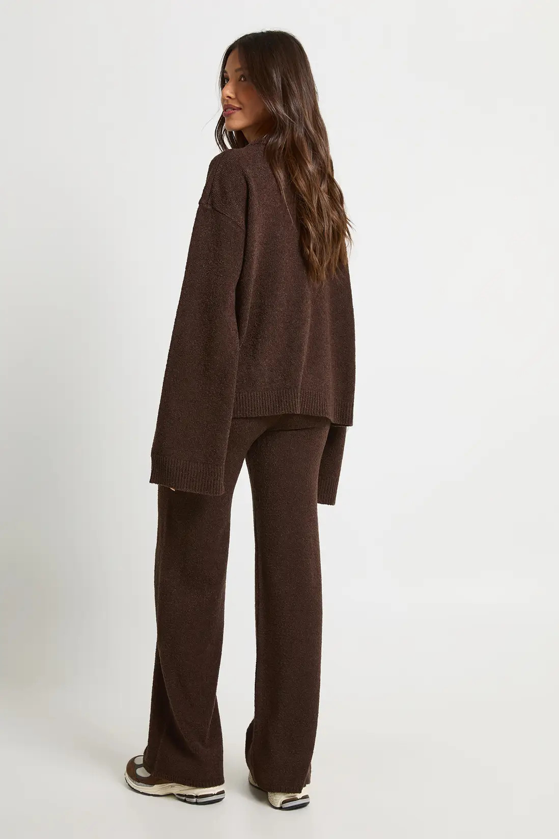 Collared Button Down Oversized Knitted Jumper And Straight Leg Trouser Co-Ord | Boohoo.com (UK & IE)