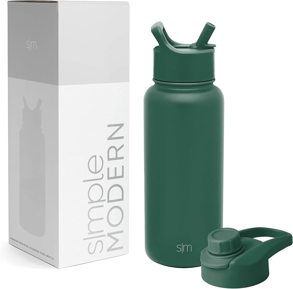 Simple Modern Water Bottle with Straw and Chug Lid Vacuum Insulated Stainless Steel Metal Thermos... | Amazon (US)