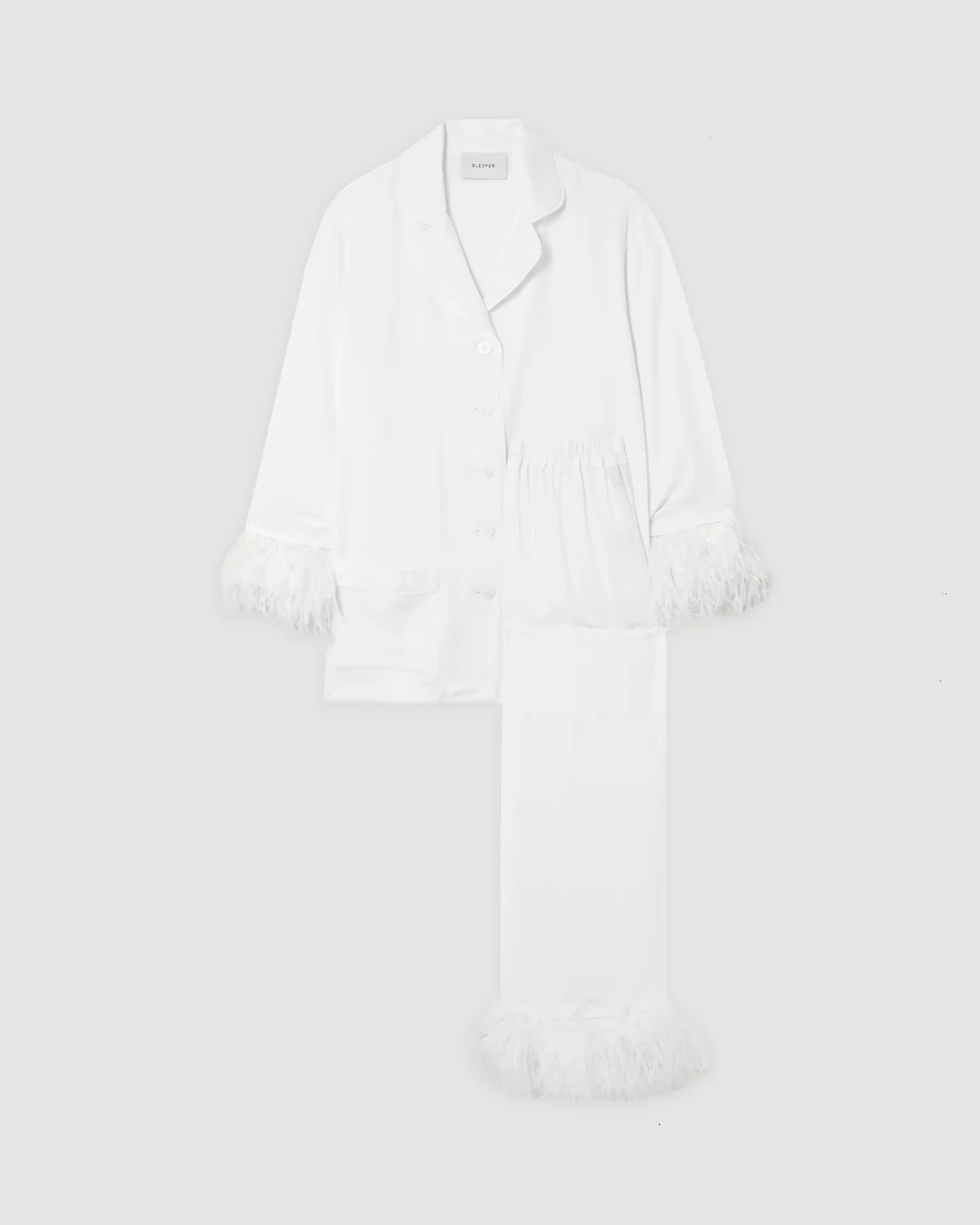 Party Pyjama Set with detachable Feathers in White | Gigi & Olive