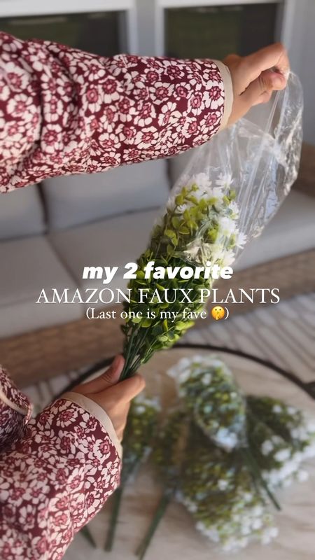 These amazon faux plants are beautiful and so realistic especially in the viral amazon planters! I used a pack of 24 white flowers split in the 2 smaller planters and a pack of 12 fern picks for the largest! 
Faux plants
Front porch
Back patioo

#LTKSeasonal #LTKsalealert #LTKhome