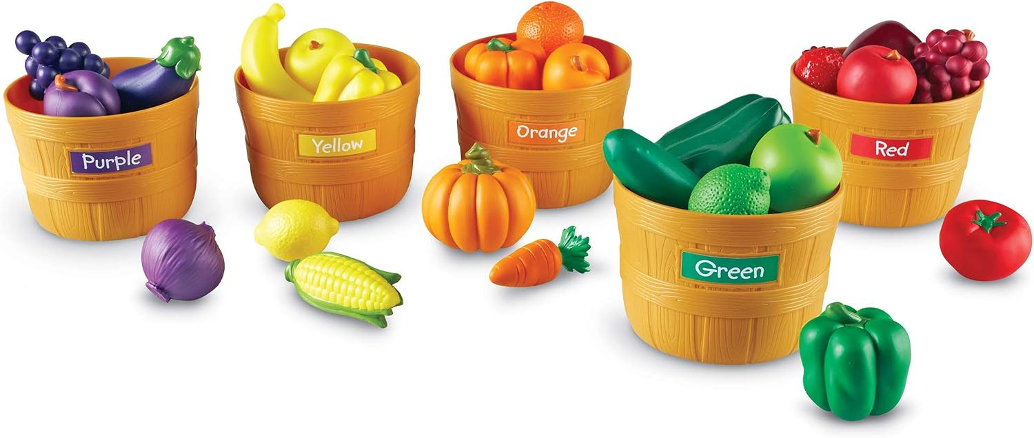 Learning Resources Farmer's Market Color Sorting Set, Play Food, Fruits and Vegetables Toy, 30 Pi... | Amazon (US)