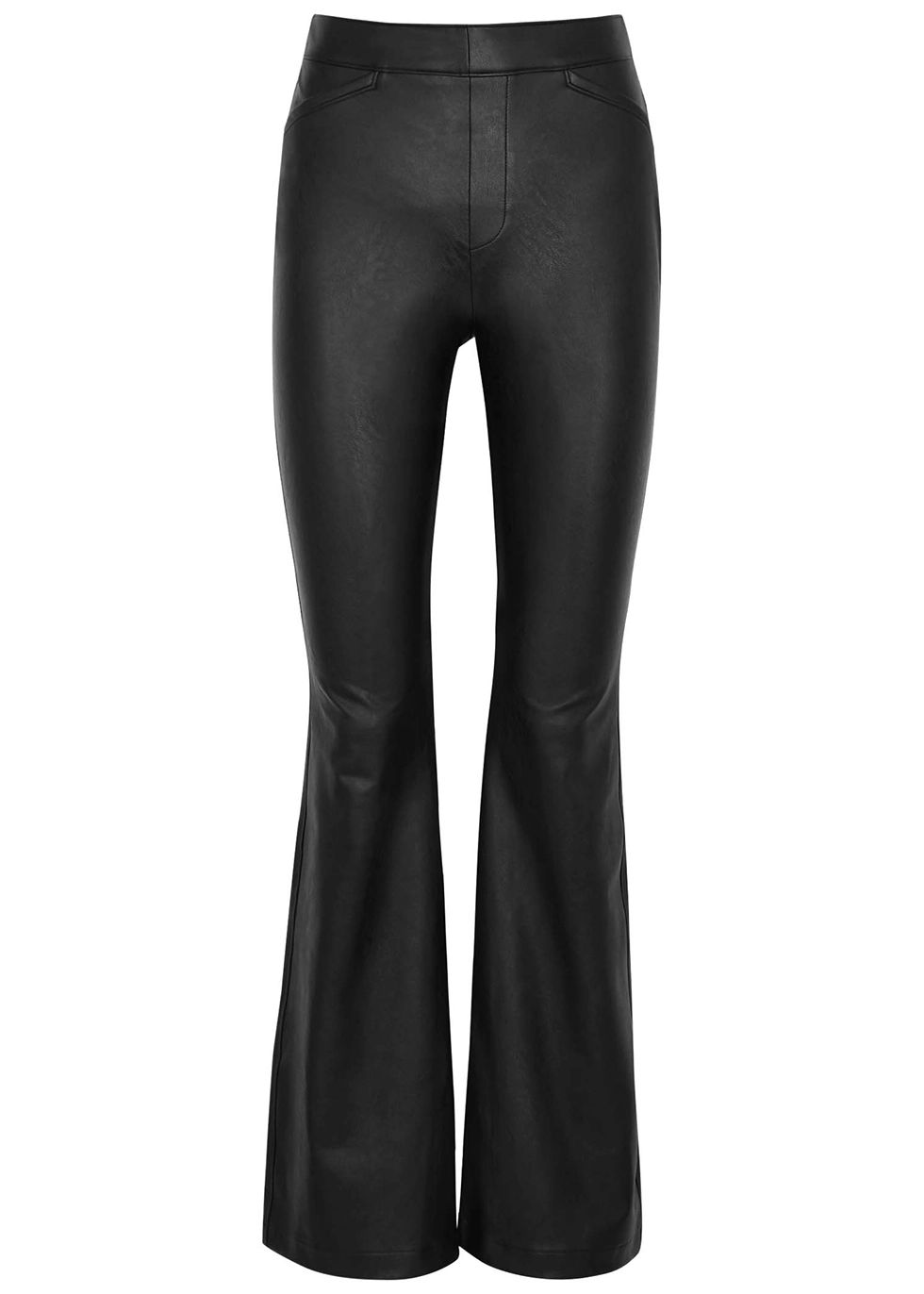 Black flared faux-leather trousers | Harvey Nichols US