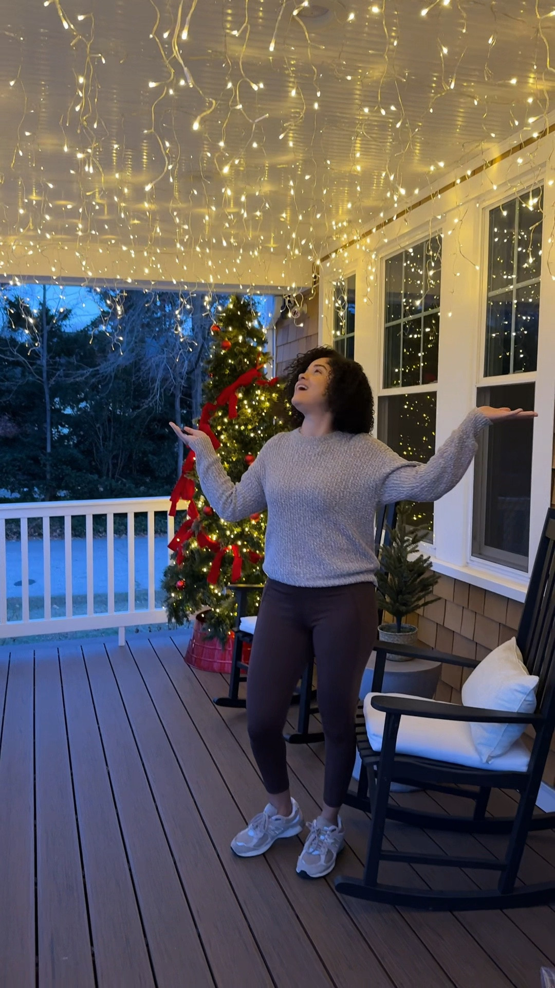 Icicle lights for the win! I love how magical these made my porch feel! The clip are perfect for them too! 

#LTKSeasonal #LTKHome #LTKHoliday