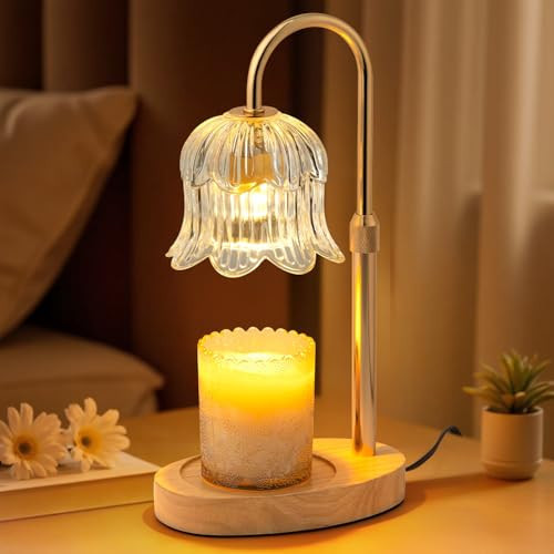 Electric Candle Warmer Lamp with Timer - Flame-Free 4-Level Dimming, Height Adjustable Gifts for Mom Women Friend, Birthday Housewarming Home Bedroom Decor | Amazon (US)
