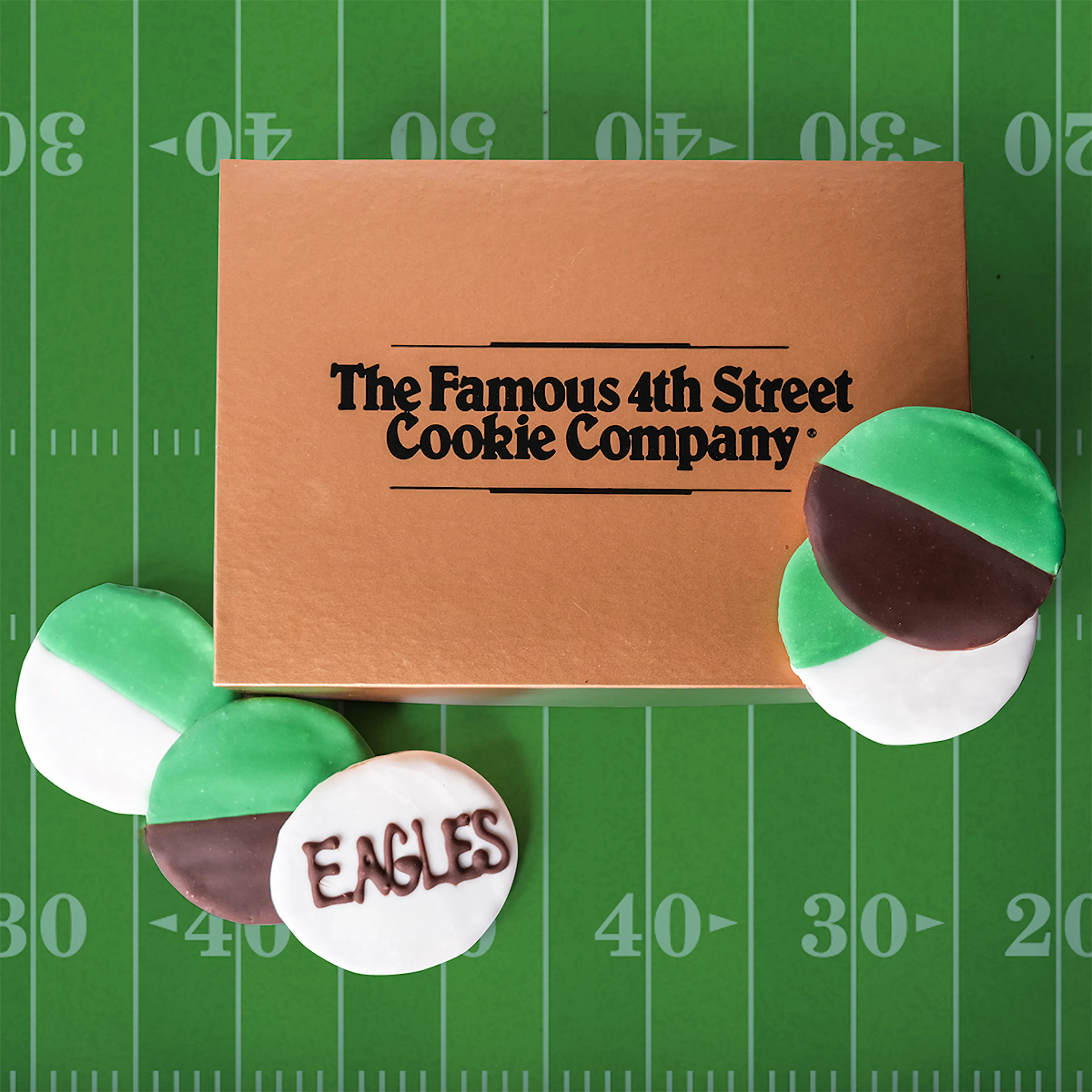 Game Day "Black & White" Philly Cookies - 12 Pack by Famous 4th Street Cookie Co. | Goldbelly | Goldbelly