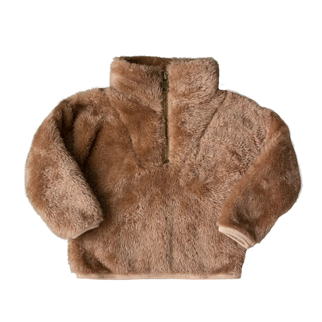 Caramel Fur 1/4 Zip | Little Road Co.