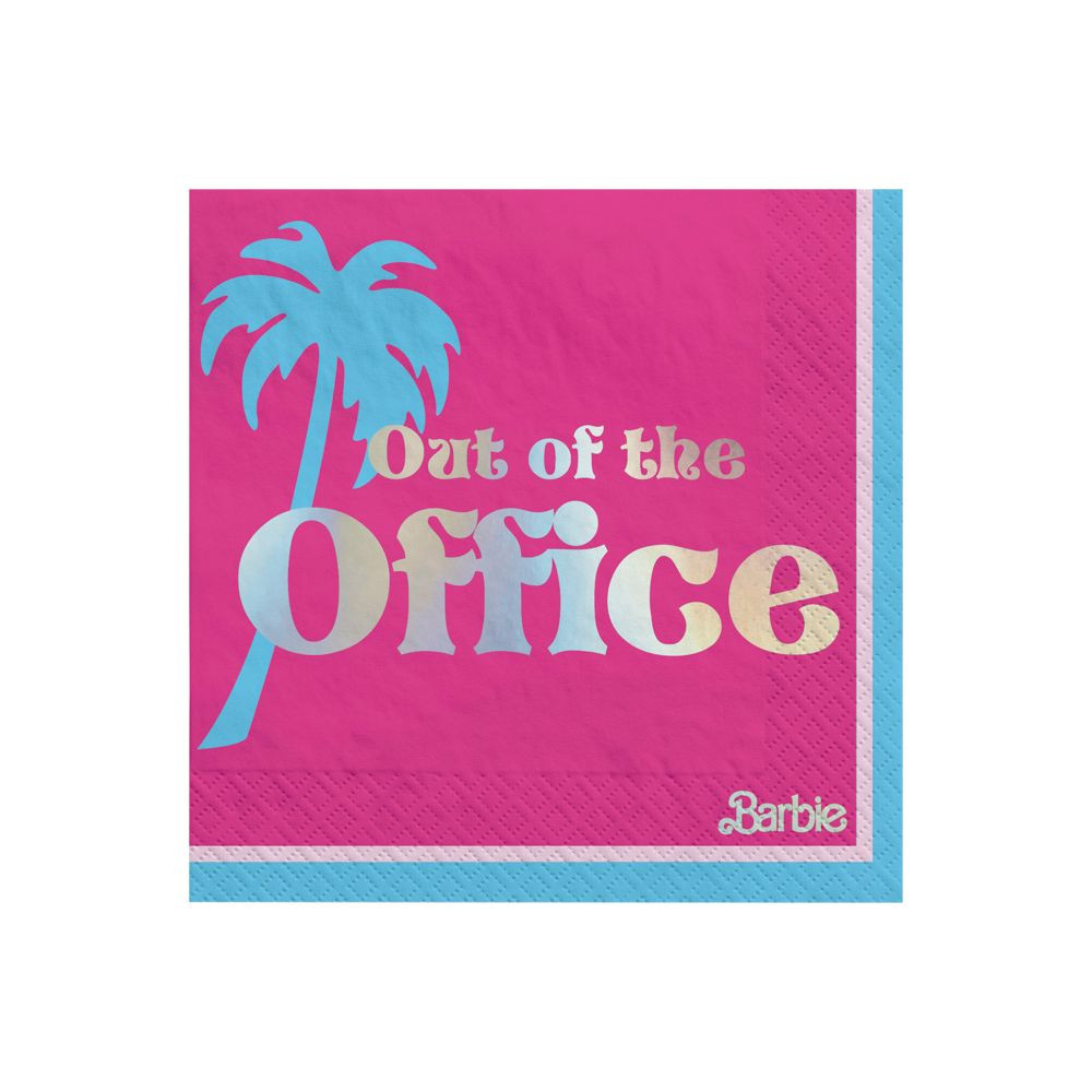 Barbie(TM) Malibu Beach Party Pink & Iridescent Beverage Napkins - 16 Pc. | Oriental Trading Company