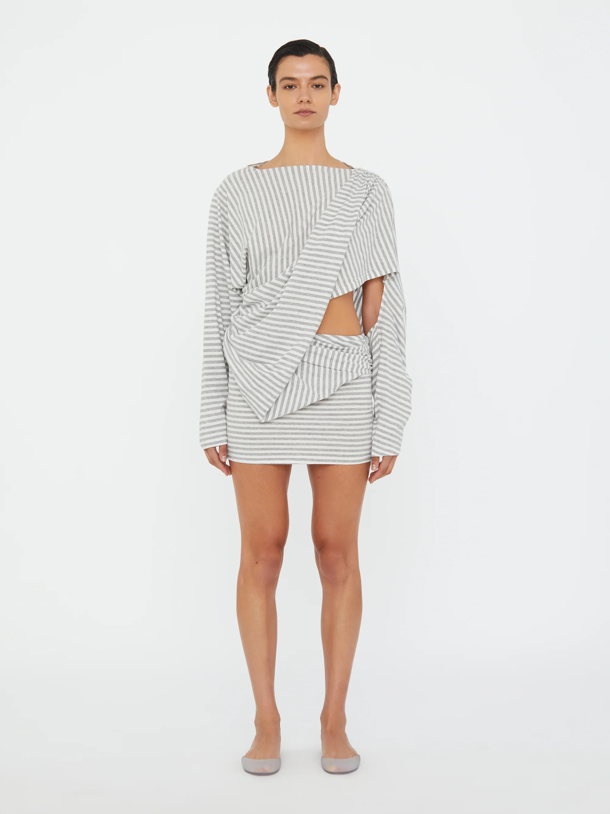 Christopher Esber | Aiba Draped Cotton Jersey L/S Dress | Christopher Esber (Global)