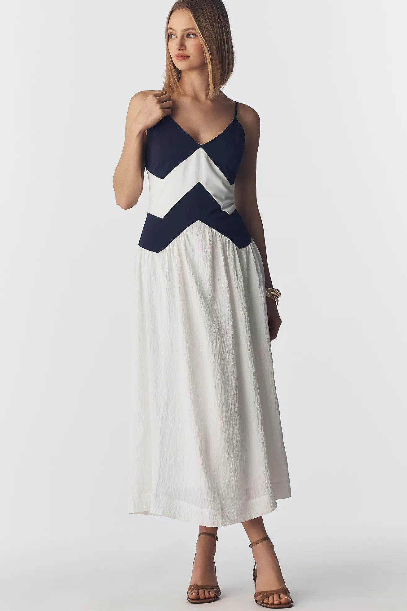 Maeve Sleeveless Twofer Midi Dress | Anthropologie (US)