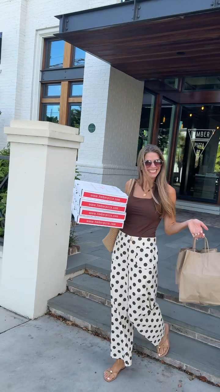 Mama is excited that she’s not cooking dinner 🤣 The best pants for early fall, great basic tank. Polka dot pants and tank, Fall style

#LTKmomlife #LTKSeasonal #LTKOver40