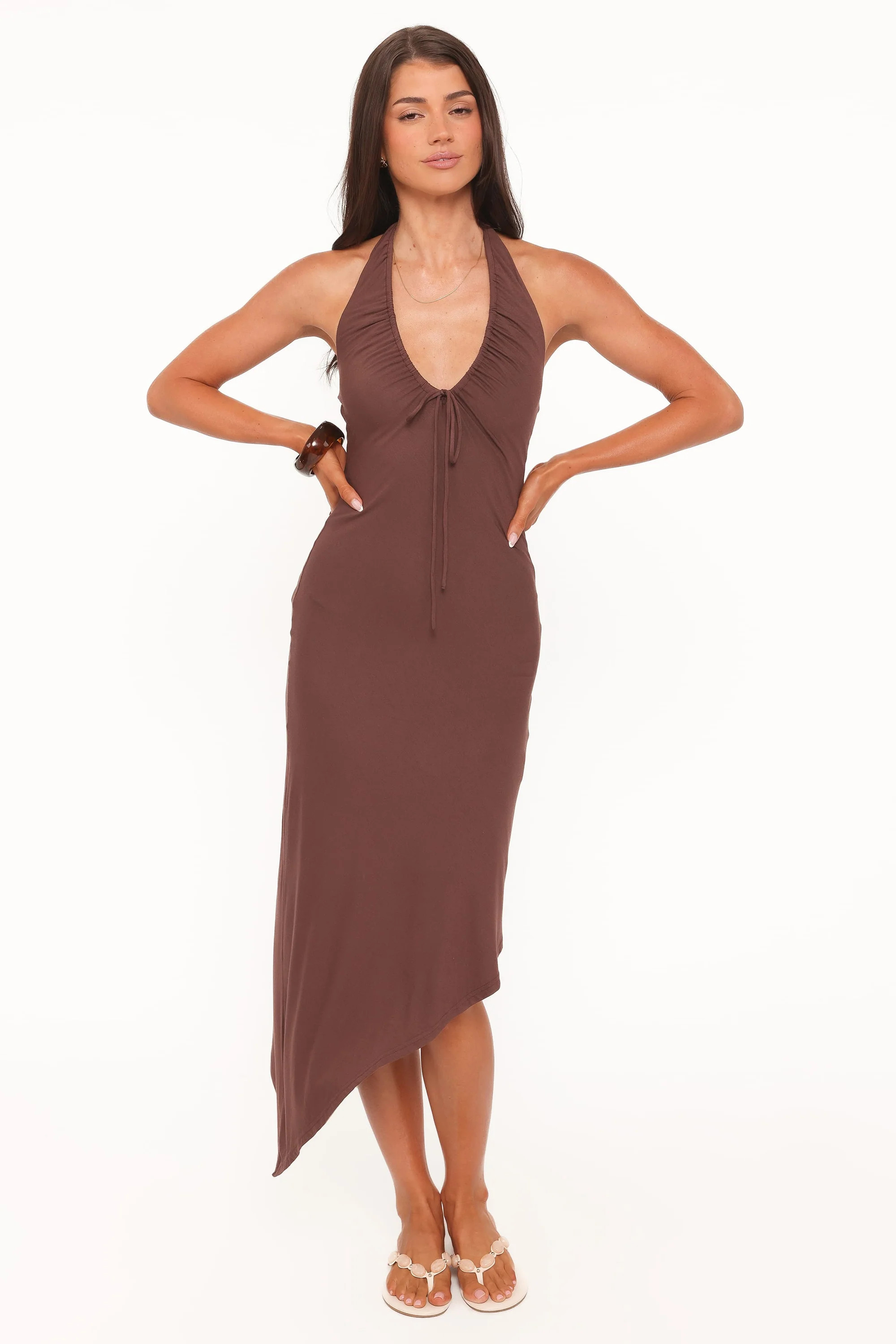 Jordie Midi Dress - Dark Brown | Petal & Pup (US)