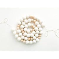 Simply Beaded Felt Ball Garland With Wooden Beads | Etsy (US)