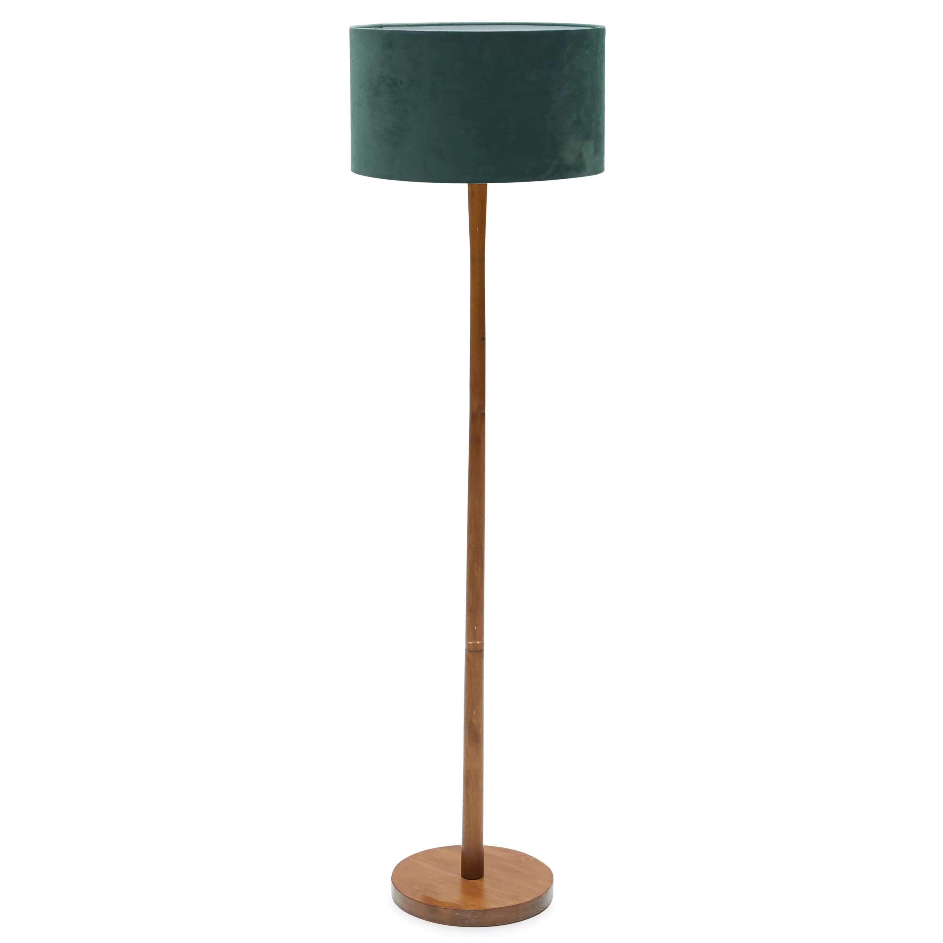 Wood Floor Lamp with Green Velvet Shade by Drew Barrymore Flower Home - Walmart.com | Walmart (US)