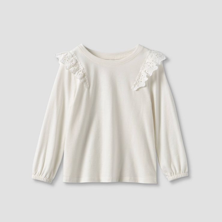 Toddler Girls' Knit Long Sleeve Eyelet Top - Cat & Jack™ | Target