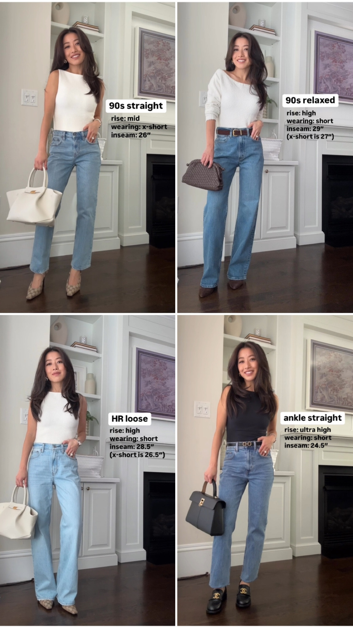 Big Abercrombie sale - 30% off all denim (20% off everything else) + code AFJEAN gets you an extra discount! Love that their denim starts in Extra Short sizing for petites.

#abercrombiepartner @abercrombie

Look 1:
• Ottoman slash top xxs. This is a good elegant staple I picked up last summer 

• Mid Rise 90's straight jeans 24 extra short “medium” (the middle row “medium” color option) this wash is perfect! Vintage inspired , even toned medium blue 

• Demellier bag

Look 2: 
• Boucle off the shoulder sweater in cream xxs. See on me in several other posts 

• High Rise 90's relaxed jeans 24 short . 

If you’re my height Extra short can be worn with flats or kitten heels but sometimes I like a longer length to worse with heels

Look 3:

• Bra-Free Scoop Back slash top in black xxs - comes with lightweight padding and shelf bra! Loving this line of bra tee tops

•Ultra high rise straight ankle jean 25 short (I went one size up) - Note: I’m about 5 feet tall 98 lb and this particular style in Extra Short was a little too short for my liking, but Short is perfect 

• Edited pieces belt (www.editedpieces.com)

• Cafune bag (not linkable)

Look 4:
• Ottoman slash top xxs

• High Rise Loose Jeans size 24 short to wear with heels - extra short can be worn with flats on me 

• Demellier bag

Abercrombie denim sale, petite jeans 


#LTKFindsUnder100 #LTKMostLoved #LTKPetite