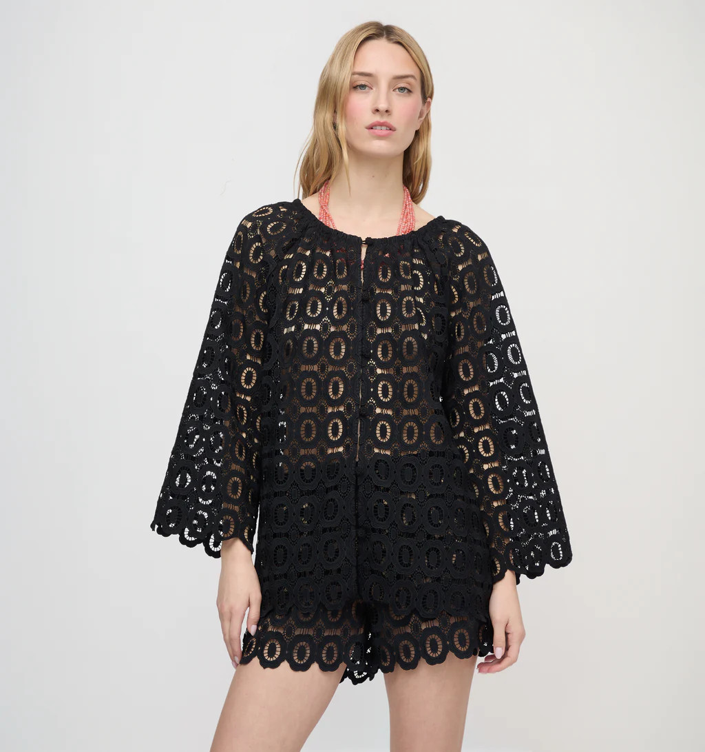 The Kaya Short - Black Broderie | Hill House Home US