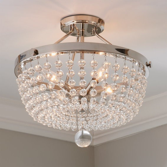 Lucent Crystal Semi-Flush Ceiling Light | Shades of Light
