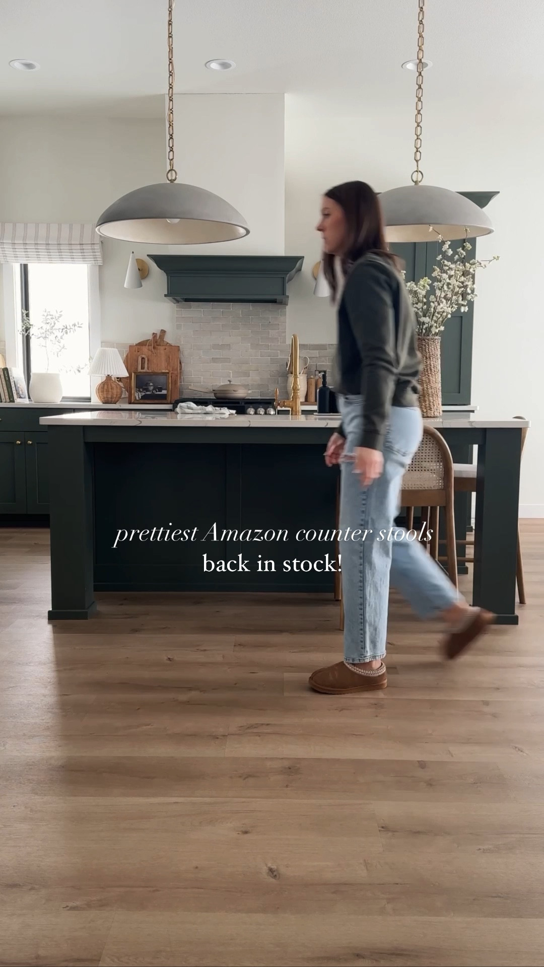 My pretty and affordable Amazon counter stools are back in stock! 😍🤌

They are extremely sturdy and great quality. These counter stools look just like a more expensive designer chair. The fabric seat also seems easy to clean with kids 🙌 

Follow me @frengpartyof6 for all things neutral home!

#amazonhomefind #amazonfind #amazondeals #neutralhomefinds #greenkitchen #neutralhome #neutralaesthetic #affordablehomedecor #kitchendesign #ltkhome

#LTKstyletip #LTKVideo #LTKhome