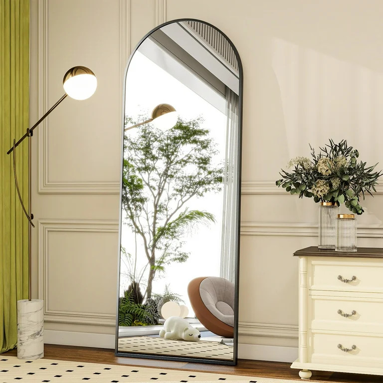 BEAUTYPEAK 64"x21" Full Length Mirror Arched Standing Floor Mirror Full Body Mirror, Black - Walm... | Walmart (US)