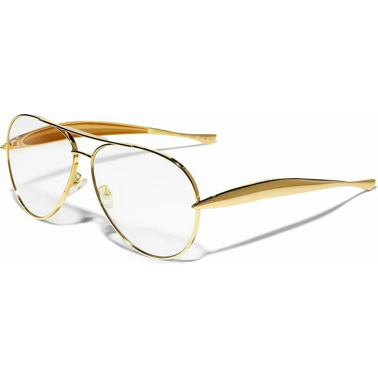 Retro Gold Aviator Sunglasses for Women Men, 2025 Metal Oversized 70s Aviators Sun Glasses | Walmart (US)