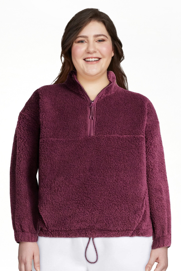 No Boundaries Plush Half-Zip Pullover, Women's | Walmart (US)