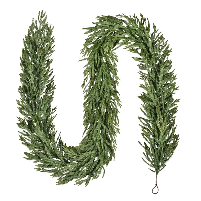 My Texas House Norfolk Unlit Artificial Christmas Garland, Green, 9' | Walmart (US)